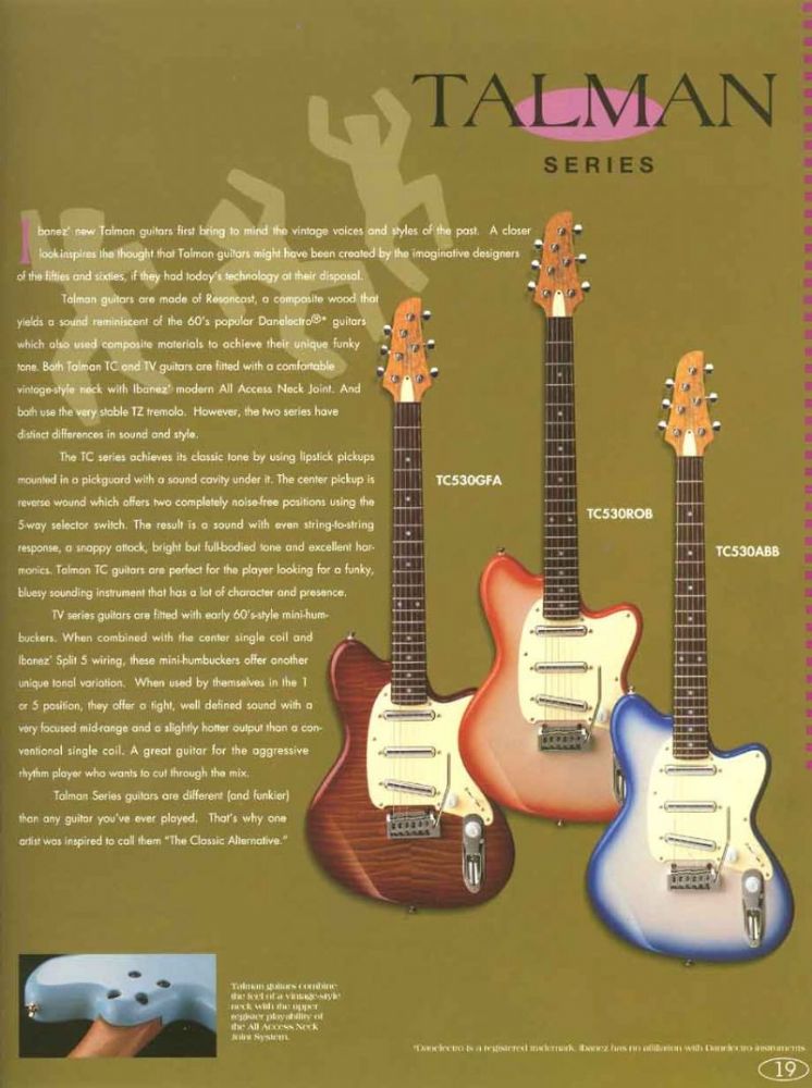 1994 Ibanez katalog scan Talman guitarer